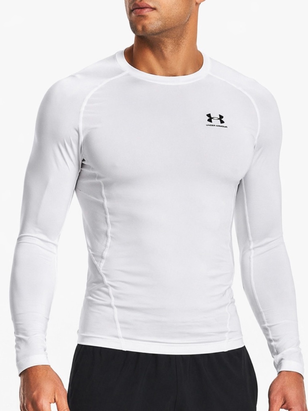 Under Armour HeatGear Compression‎ Long Sleeve Shirt White men’s size 2XL